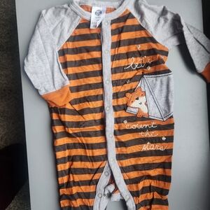Striped Orange and Gray Kids One Piece